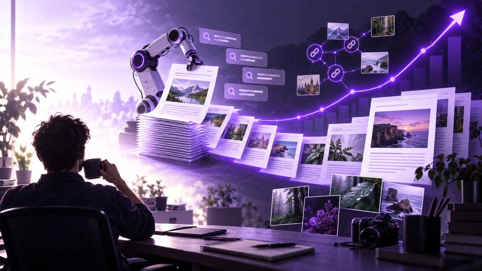Illustration des Content-Workflows von Outrankai