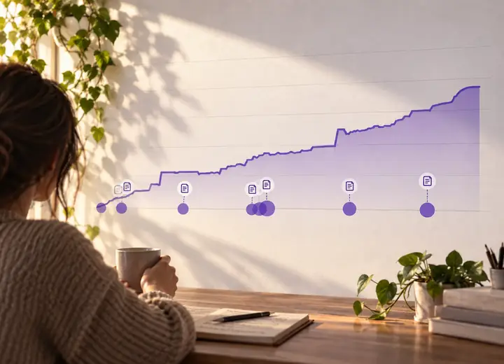 Graphique d’autorité progressant à mesure que les références pertinentes s’accumulent