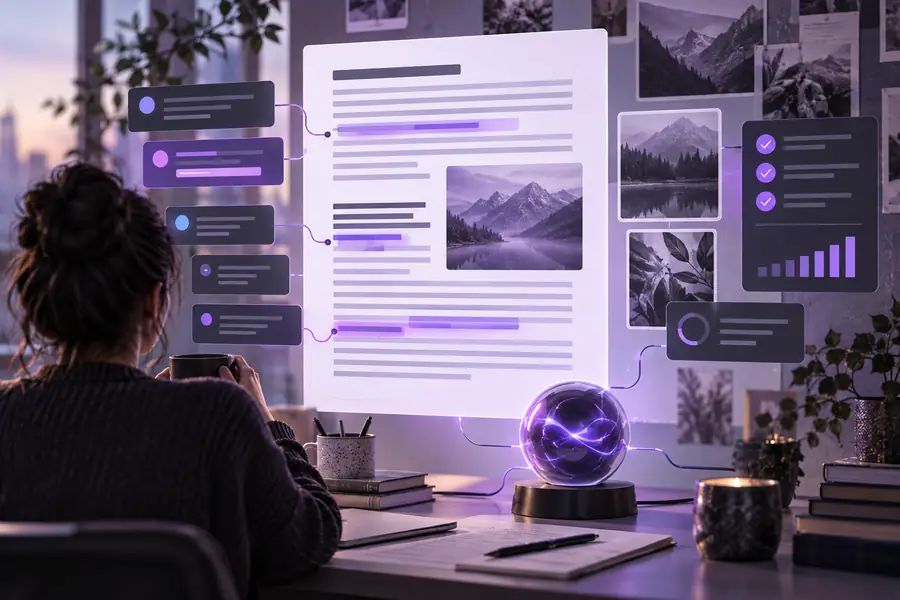 Article draft in an editing interface